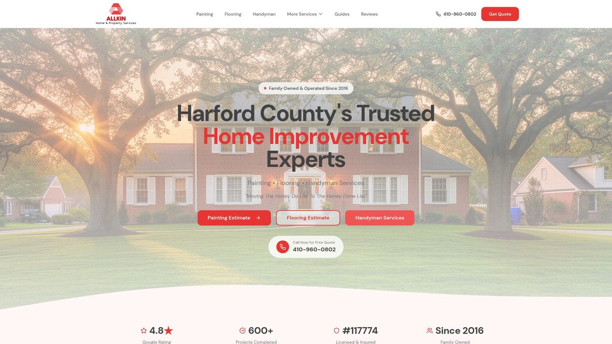 Allkin Services website homepage