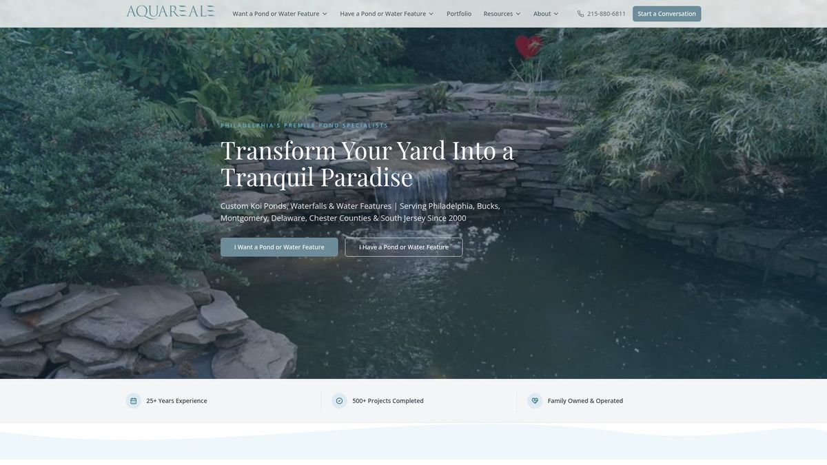 AquaReale website homepage