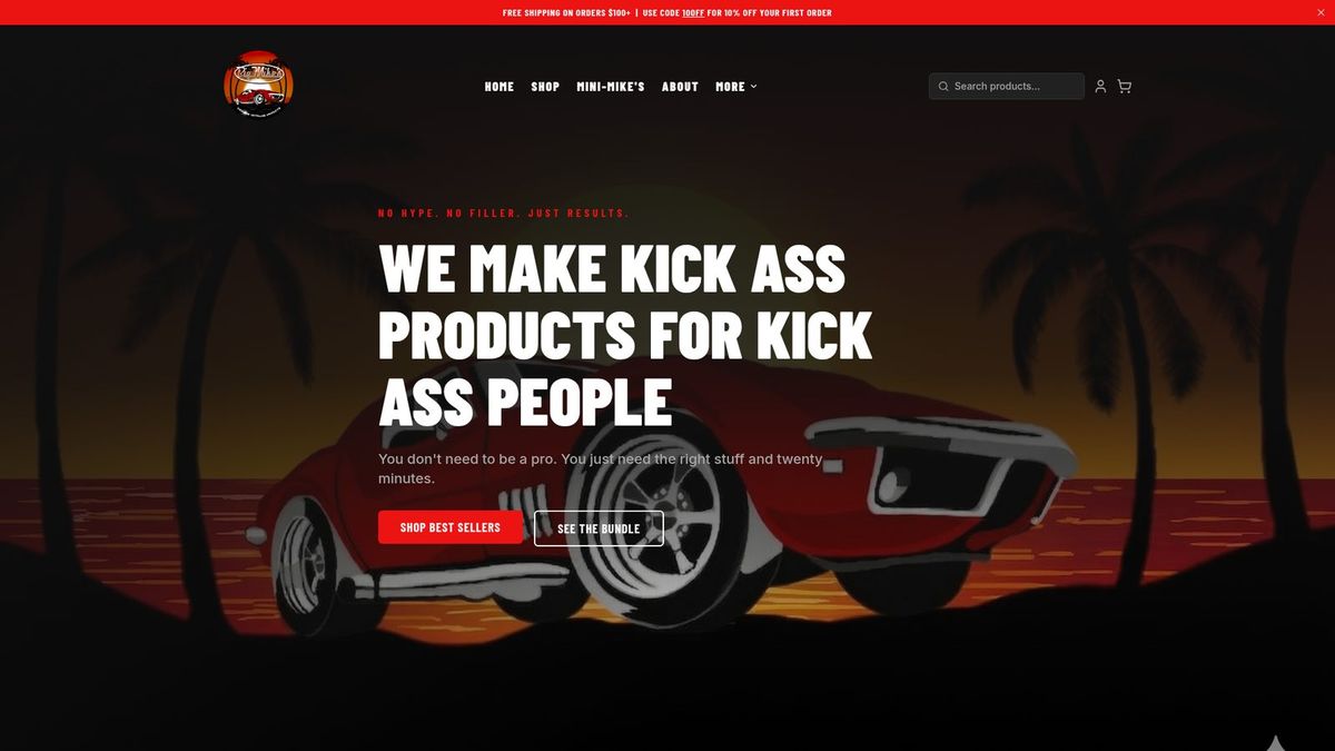 Big Mike's website homepage