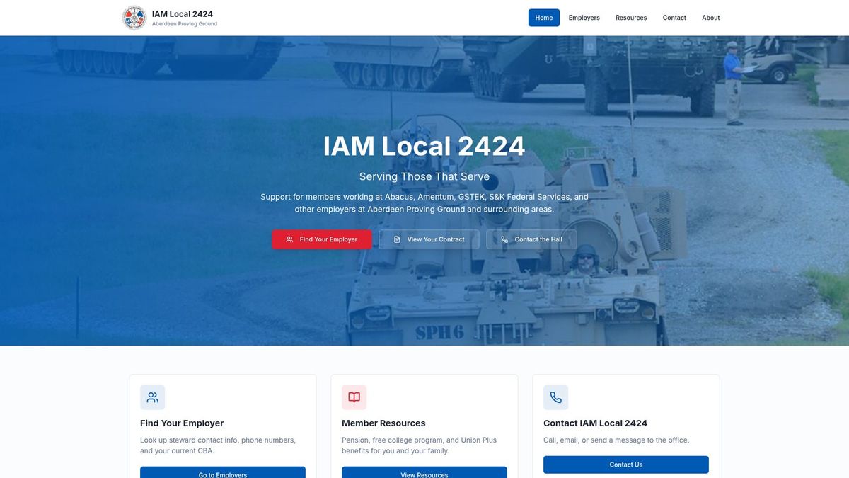 IAM Local 2424 website homepage