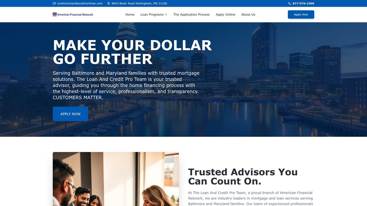 The Loan And Credit Pro Team website homepage