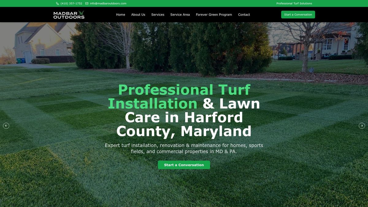 MADBAR Outdoors website homepage