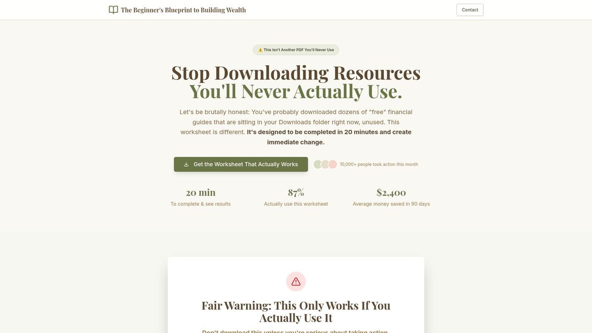 Money Habits Hub website homepage