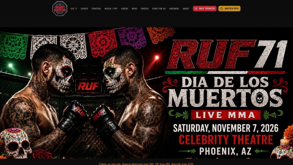 RUF Nation website homepage