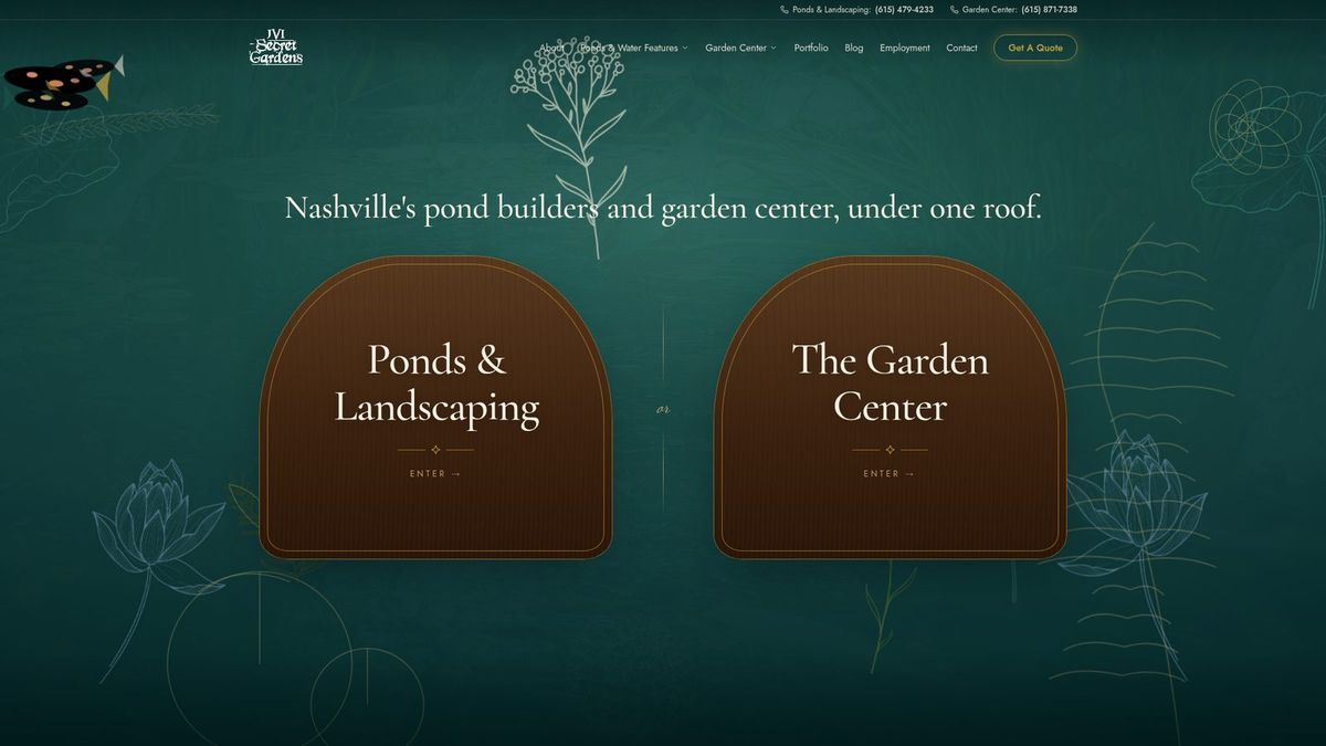 Secret Gardens by JVI website homepage