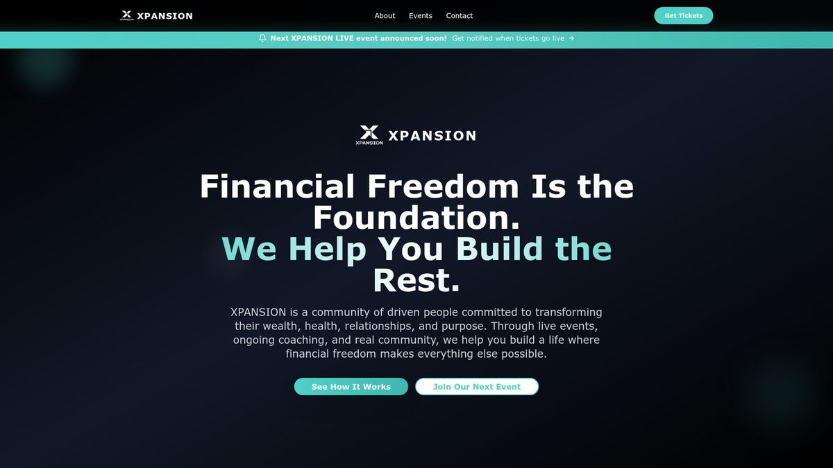 Xpansion website homepage